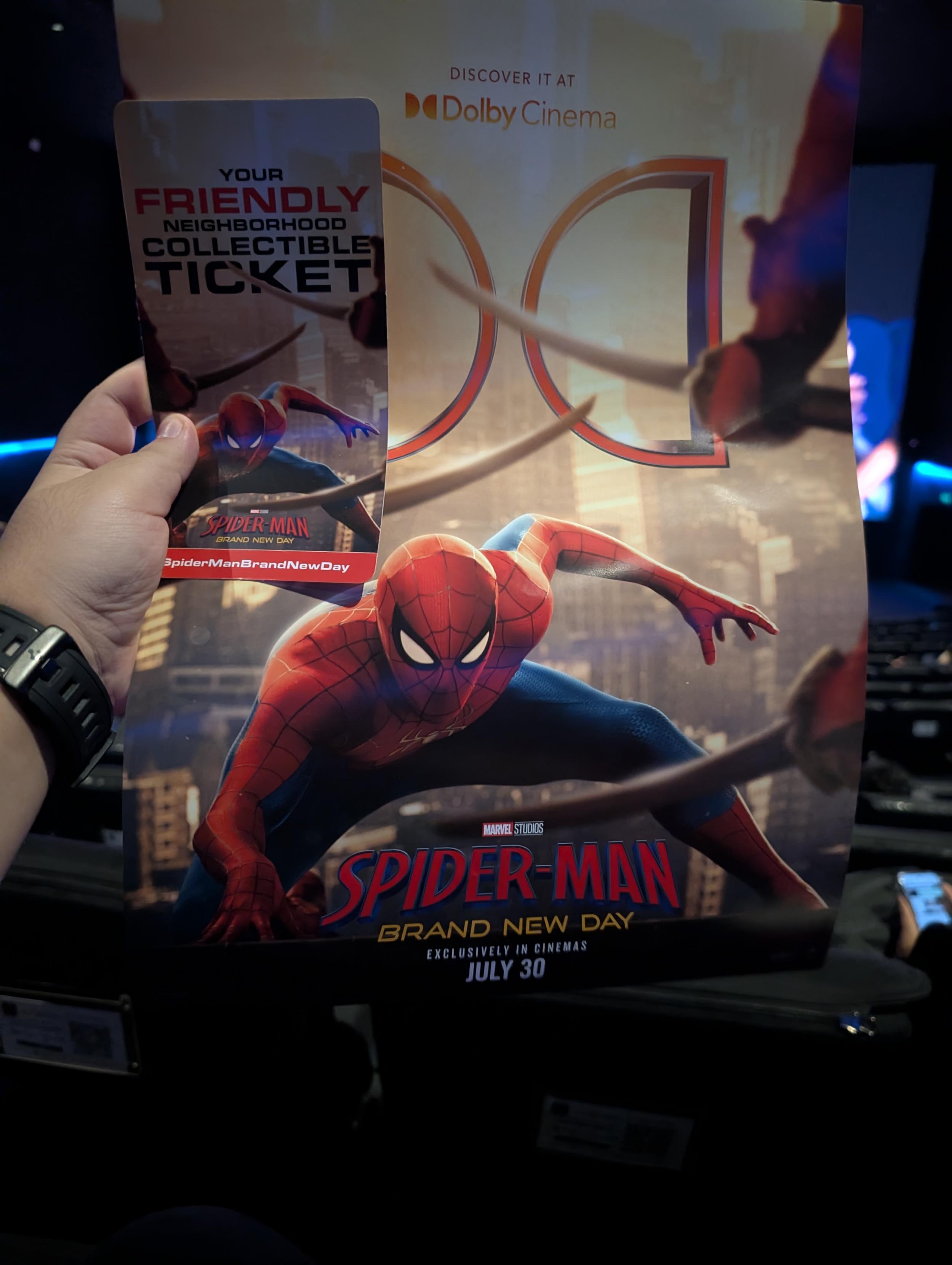 A poster for the movie Spider Man Brand New Day in my hand